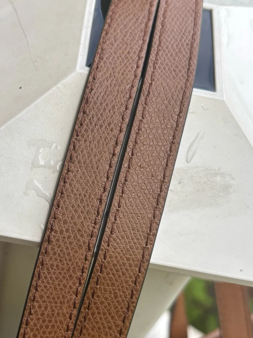 Michael Kors Brown Leather Tote with Gold Tone Logo